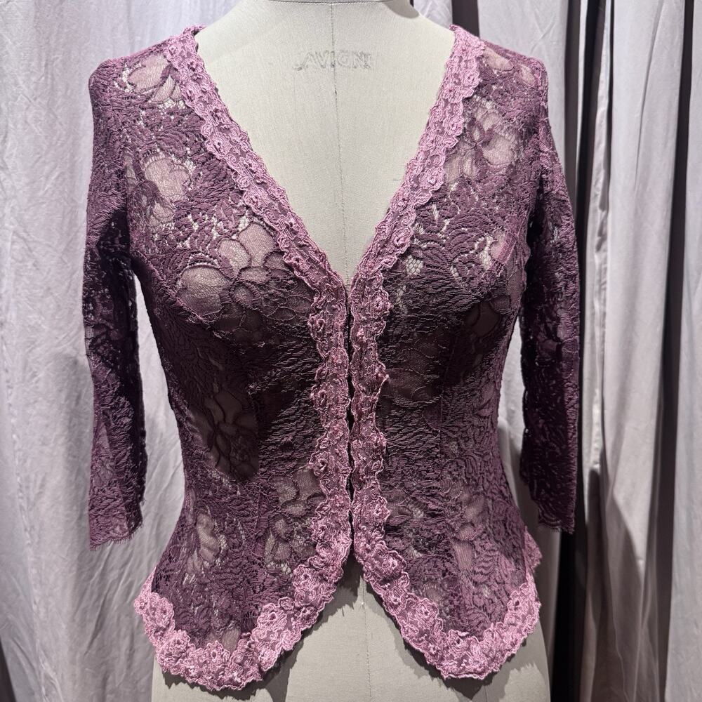 Vintage Ann Ferriday Cotton Net Lace Hook N Eye Corset Top M/L Deadstock!